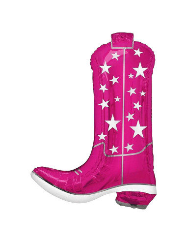 Bola de Mylar Rosa en Forma de Bota de Vaquera 66cm