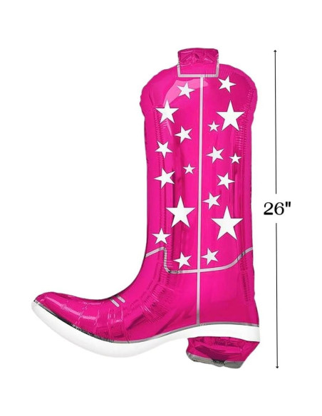 Bola de Mylar Rosa en Forma de Bota de Vaquera 66cm