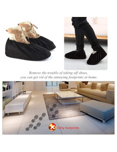 Cubiertas de Zapatos PlasMaller XL Antideslizantes Lavables Negras 2