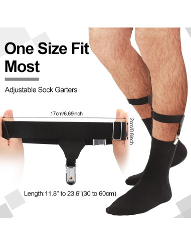 Suspensores de Calcetines para Hombres Eurzom 2 Pares Ajustables