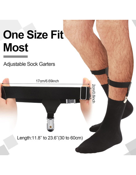 Suspensores de Calcetines para Hombres Eurzom 2 Pares Ajustables