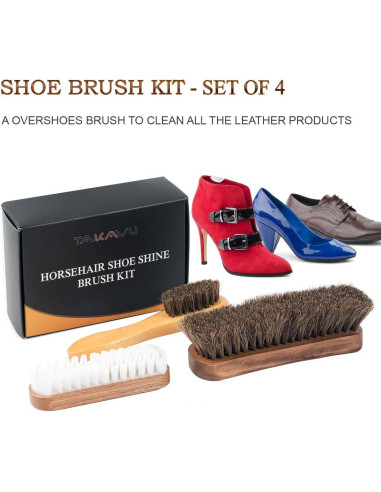 Kit de Cepillos para Brillar Zapatos TAKAVU - 4 Piezas