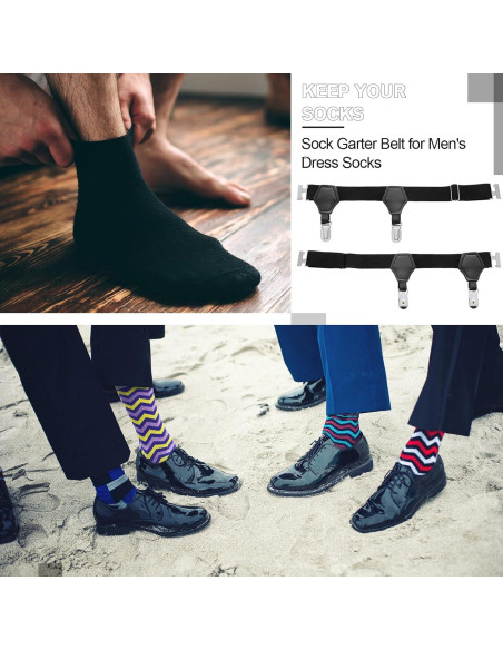 Suspensores de Calcetines para Hombres Eurzom 2 Pares Ajustables