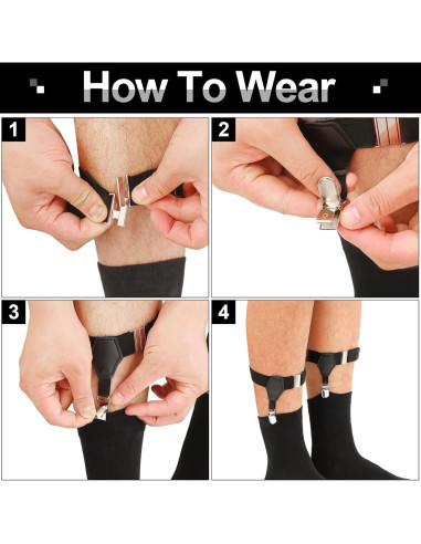 Suspensores de Calcetines para Hombres Eurzom 2 Pares Ajustables