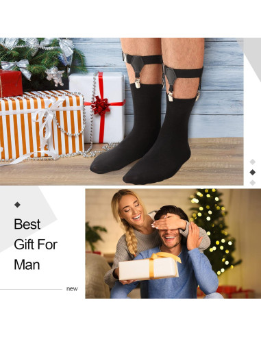 Suspensores de Calcetines para Hombres Eurzom 2 Pares Ajustables