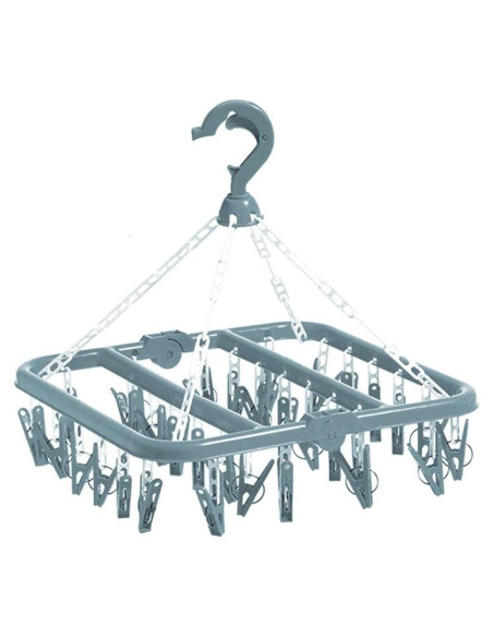 Percha Plegable Groupcow 32 Clips Azul Claro 32x32cm