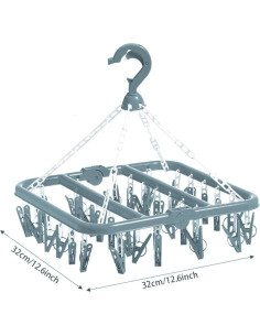 Percha Plegable Groupcow 32 Clips Azul Claro 32x32cm 2