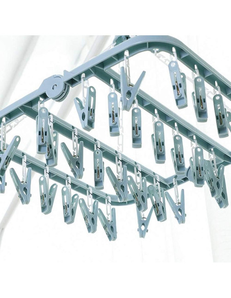 Percha Plegable Groupcow 32 Clips Azul Claro 32x32cm