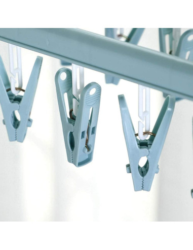 Percha Plegable Groupcow 32 Clips Azul Claro 32x32cm