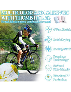 Mangas Largas UV ZeeDix 8 Pares Enfriadoras para Deportes 2