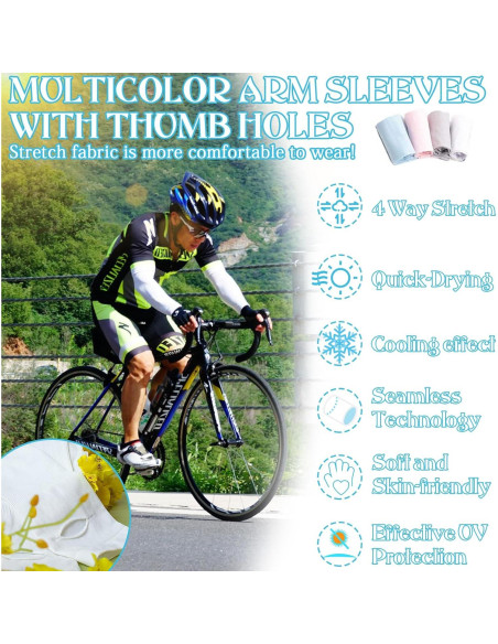 Mangas Largas UV ZeeDix 8 Pares Enfriadoras para Deportes