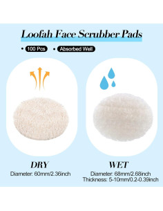 Esponjas Exfoliantes de Lufa Natural Bokon - 100 Pcs 6 cm 2