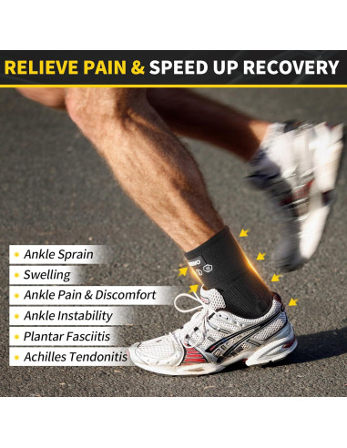 Faja para Tobillo CAMBIVO Mediana Negra Pie Izquierdo