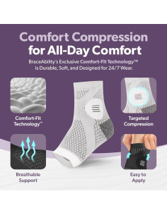 Manga de Compresión para Tobillo BraceAbility - Mediana Negra 2