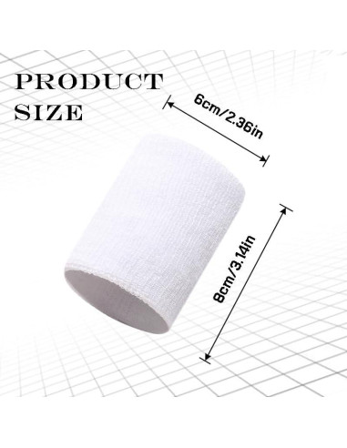 8 Muñequera Deportiva Naturahand Algodón Elástico Negro Blanco