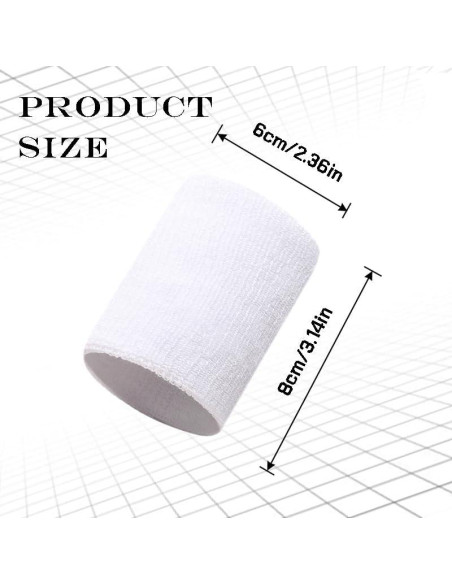 8 Muñequera Deportiva Naturahand Algodón Elástico Negro Blanco