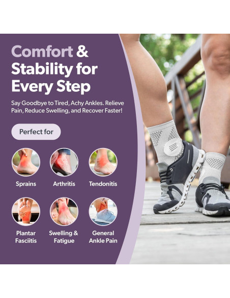 Manga de Compresión para Tobillo BraceAbility - Mediana Negra