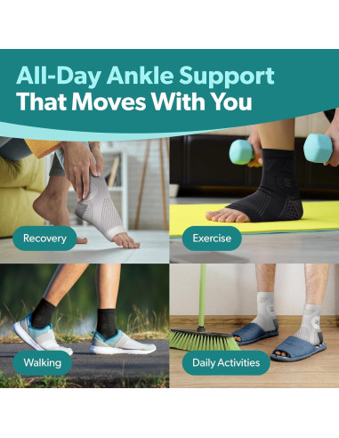 Manga de Compresión para Tobillo BraceAbility - Mediana Negra