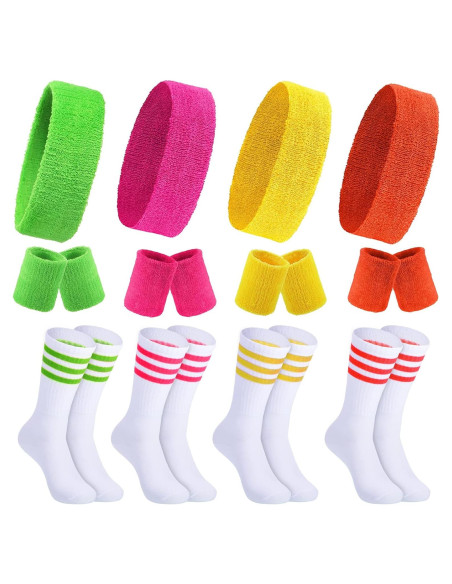 Conjunto Deportivo Neón para Mujeres - Diademas y Muñequera