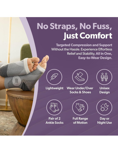 Manga de Compresión para Tobillo BraceAbility - Mediana Negra