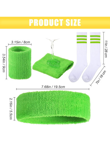 Conjunto Deportivo Neón para Mujeres - Diademas y Muñequera