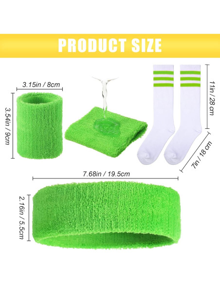 Conjunto Deportivo Neón para Mujeres - Diademas y Muñequera