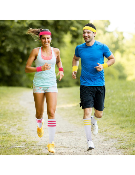 Conjunto Deportivo Neón para Mujeres - Diademas y Muñequera