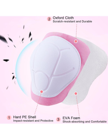 Conjunto de Protección FIODAY para Niños 3-8 Años Rosa