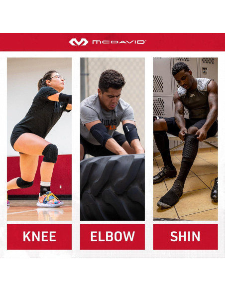 Mangas de rodilla McDavid HEX para hombres y mujeres - Negro