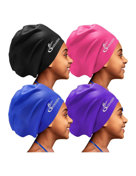 Gorra de Baño Extra Grande Geltvilra para Niños y Niñas
