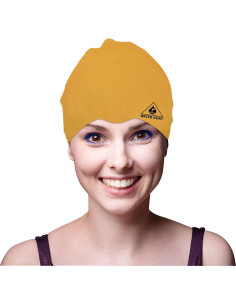 Gorro de Silicona Water Gear Dorado - Unisex para Natación 2