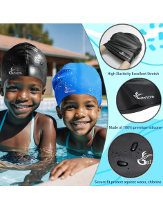 Gorra de Baño Extra Grande Geltvilra para Niños y Niñas 2