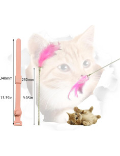 Collar para Gato con Juguete de Plumas y Campana HAIBOYIBO 2