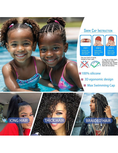 Gorra de Baño Extra Grande Geltvilra para Niños y Niñas