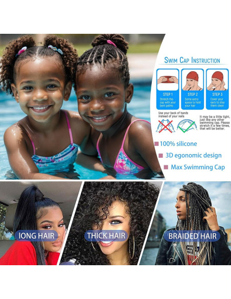 Gorra de Baño Extra Grande Geltvilra para Niños y Niñas