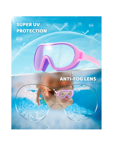 Gafas de Natación Aegend para Niños 3-15 Años Antivaho UV