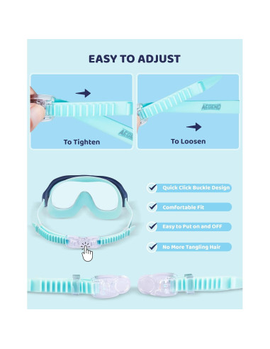 Gafas de Natación Aegend para Niños 3-15 Años Antivaho UV