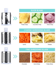 Rallador de Queso Rotatorio Genérico con 3 Cuchillas Inoxidable 2