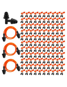 Tapones para Oídos Xuhal 200 Pares Silicona con Cable Negro