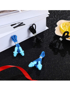 20 Pares Tapones para Oídos Bememo de Silicona con Cuerda 2