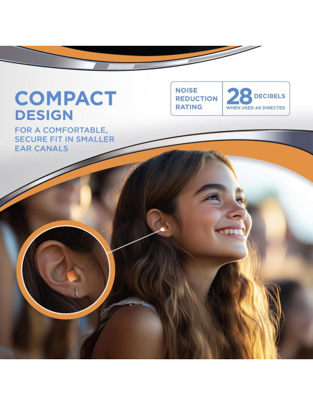 Tapones de Oído HEAROS Nanos NRR 28 Extra Pequeños 25 Pares