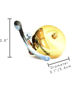 Campana de Bicicleta Vintage Vincita de Latón Dorado 7cm 2