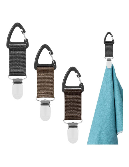Gancho para Toalla de Tenis TOCCOOL - Clips para Mochila y Cerca (3 PCS)