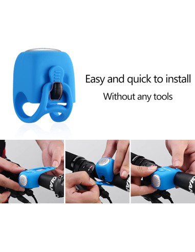 Claxon Eléctrico ROCKBROS 90 dB para Bicicleta Azul