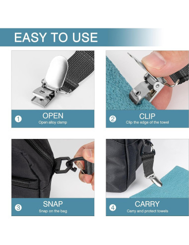 Gancho para Toalla de Tenis TOCCOOL - Clips para Mochila y Cerca (3 PCS)