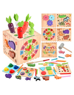 Cubo de Actividad de Madera Montessori 10 en 1 Wooderma
