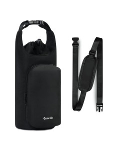 Bolsa Portabotellas de Agua Ceneda con Bolsillo Negro 0.95L 1.18L