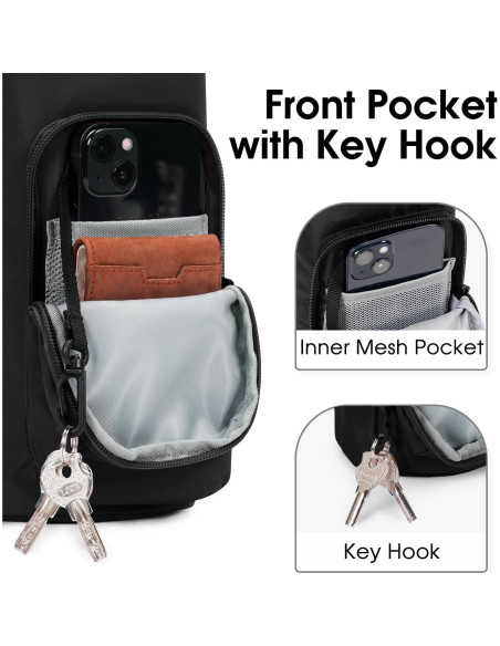 Bolsa Portabotellas de Agua Ceneda con Bolsillo Negro 0.95L 1.18L