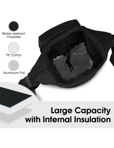 Bolsa Portabotellas de Agua Ceneda con Bolsillo Negro 0.95L 1.18L