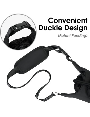 Bolsa Portabotellas de Agua Ceneda con Bolsillo Negro 0.95L 1.18L